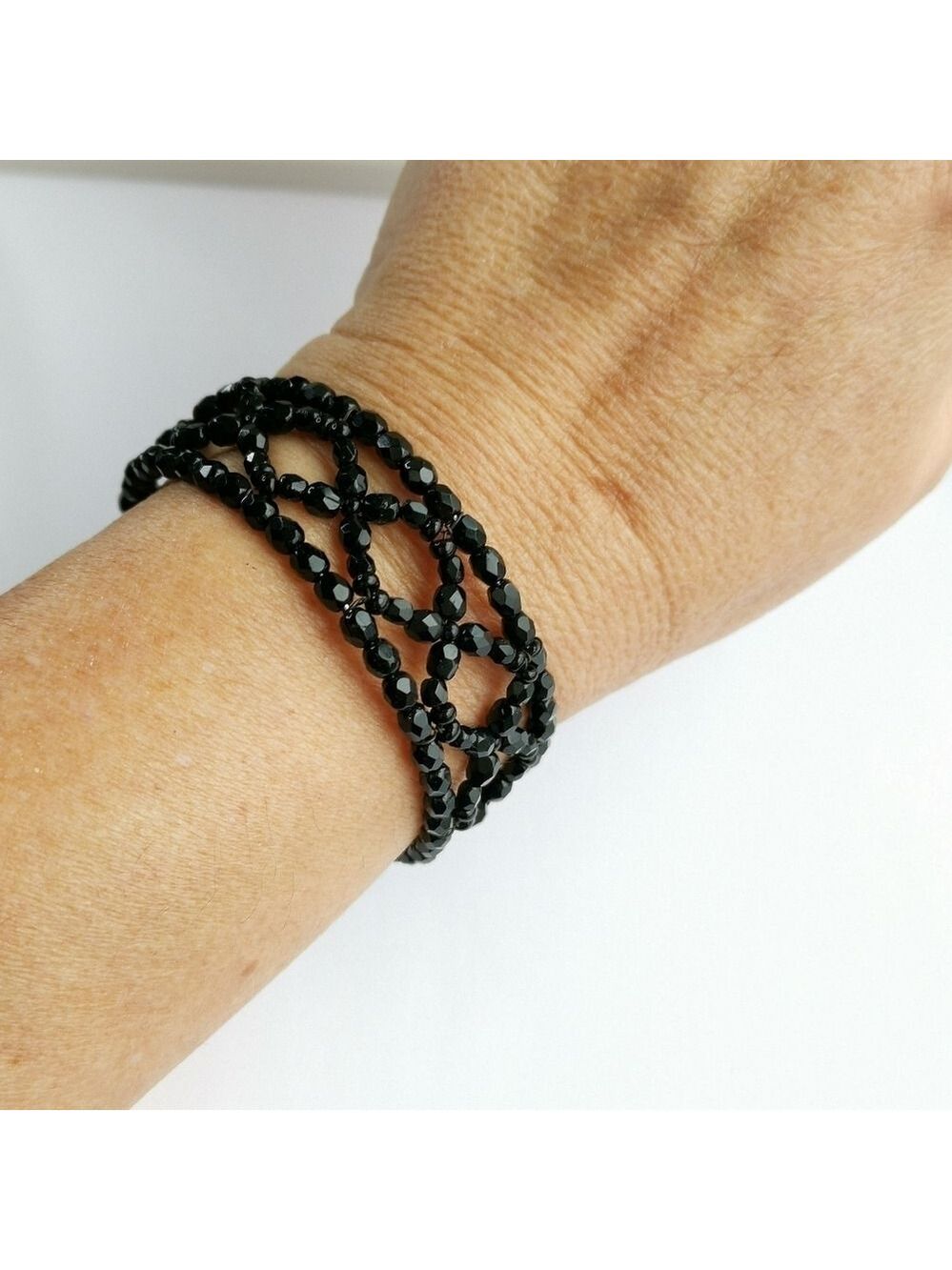 HOST PICK!  JET Beaded cuff bracelet hand made 🆕